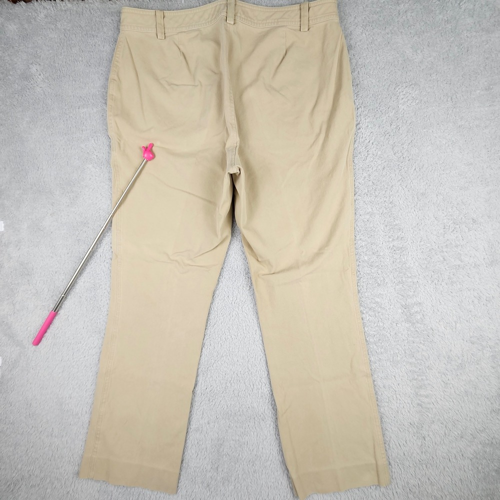 Lauren Ralph Lauren Chino Pants Women 14 Tan Beige Stretch Straight Leg - Picture 8 of 13